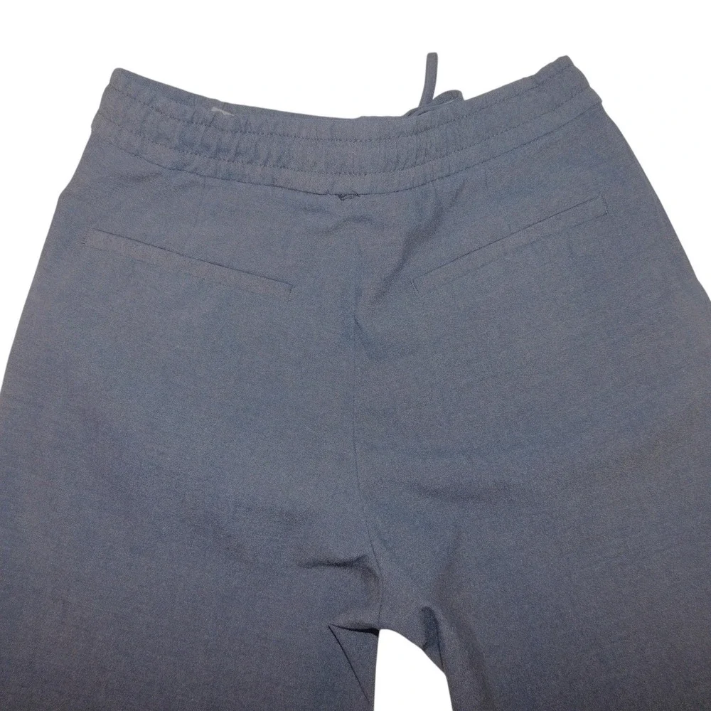 Zara Drawstring Elastic Waist Straight Leg Trouser Pants Women Small Navy Blue